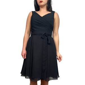 Mori Lee Madeline Gardner Black A-Line Chiffon Sweetheart Mini Dress